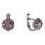 BG náušnice kulaté -  994-07 Stříbro 925 - rhodium Vltavín a granát
