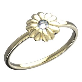 BeKid dětský prsten kvítek 841 Žluté zlato - 585 Diamant