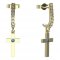 BeKid, Gold kids earrings -1104 - Switching on: English, Metal: Yellow gold 585, Stone: Dark blue cubic zircon