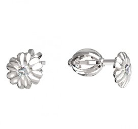 BeKid dětské náušnice kvítek 841 Bílé zlato - 585 Diamant