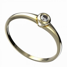 BG zlatý diamantový prstýnek 550 I Žluté zlato - 585 Diamant lab-grown