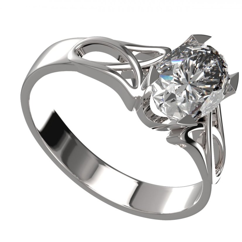 BG zlatý prstýnek 1466 Stříbro 925 - rhodium Bílý kubický zirkon