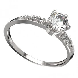 BG zlatý prstýnek 875 D Bílé zlato - 585 Diamant