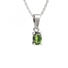 BG přívěs s centrálním oválným kamenem 710 Stříbro 925 - rhodium Vltavín