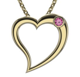 BG zlatý přívěšek srdíčko 1568 Žluté zlato - 585 Růžový kubický zirkon