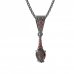 BG garnet pendant 625 - Metal: Silver 925 - rhodium, Handle: Handle 0, Stone: Moldavit and garnet