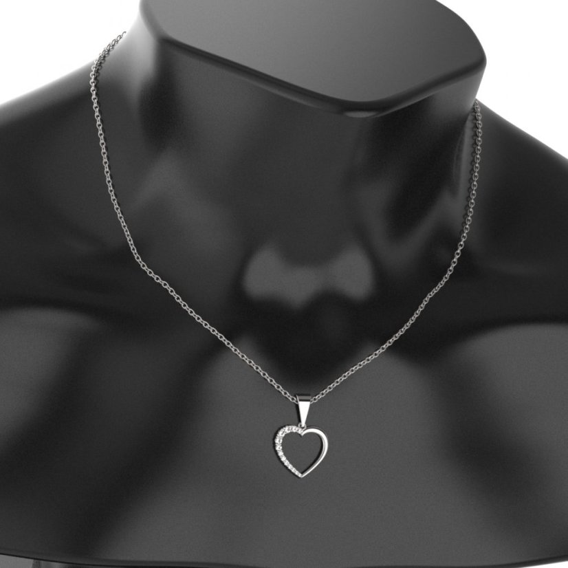BG zlatý diamantový přívěšek srdíčko 1254 Žluté zlato - 585 Diamant lab-grown