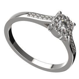 BG zlatý prstýnek 757 Bílé zlato - 585 Diamant