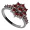 BG prsten 030-Z kulatého tvaru - Kov: Stříbro 925 - rhodium, Kámen: Granát