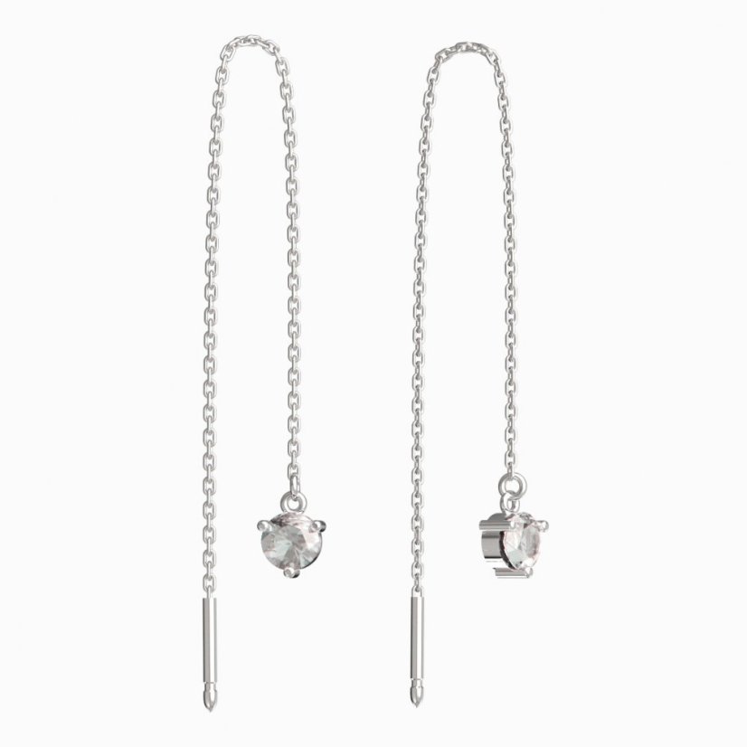 BG zlaté náušnice 782 Bílé zlato - 585 Diamant