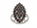 BG prsten osázený kameny:granát  050 - Kov: Stříbro 925 - rhodium, Kámen: Granát