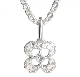 BeKid dětský přívěšek čtyřlístek 830 Bílé zlato - 585 Diamant