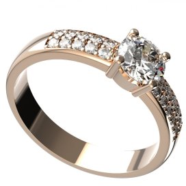 BG zlatý prstýnek s diamanty 726 Růžové zlato 585 (30-90dní) Diamant lab-grown