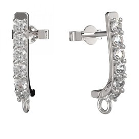 BG zlatý závěs dámské náušnice /94 Bílé zlato - 585 Bílý kubický zirkon