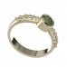 BG ring circular moldavit 720 - Metal: White gold 585, Stone: Moldavite and cubic zirconium