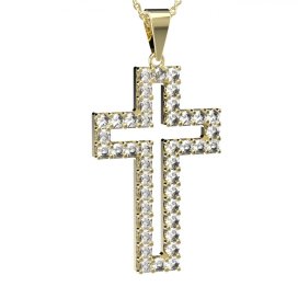 BG zlatý přívěšek křížek 238 Žluté zlato - 585 Diamant
