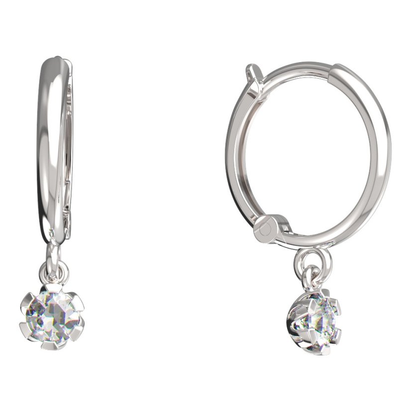 BeKid dětské náušnice 869 Bílé zlato - 585 Diamant