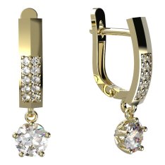 BG zlaté náušnice 874 Žluté zlato - 585 Diamant