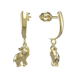 BG zlaté náušnice slon 1577 Žluté zlato - 585