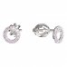 BeKid, Gold kids earrings -836 - Switching on: Screw, Metal: White gold 585, Stone: Pink cubic zircon