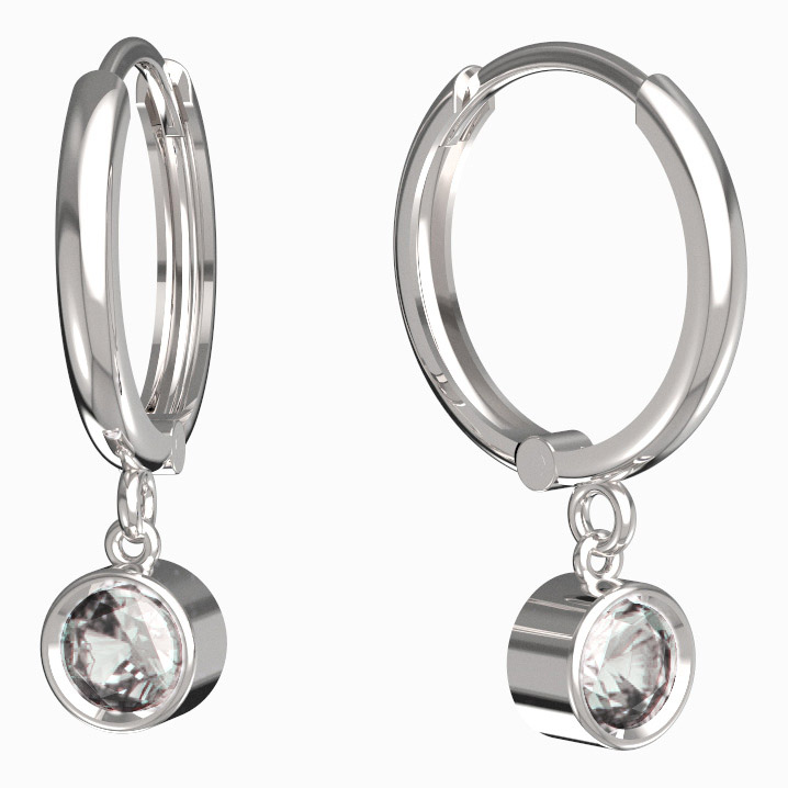 BeKid dětské náušnice 771 Bílé zlato - 585 Diamant