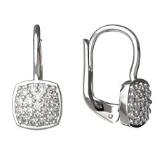 BG zlaté diamantové náušnice 1581 Bílé zlato - 585 Diamant lab-grown