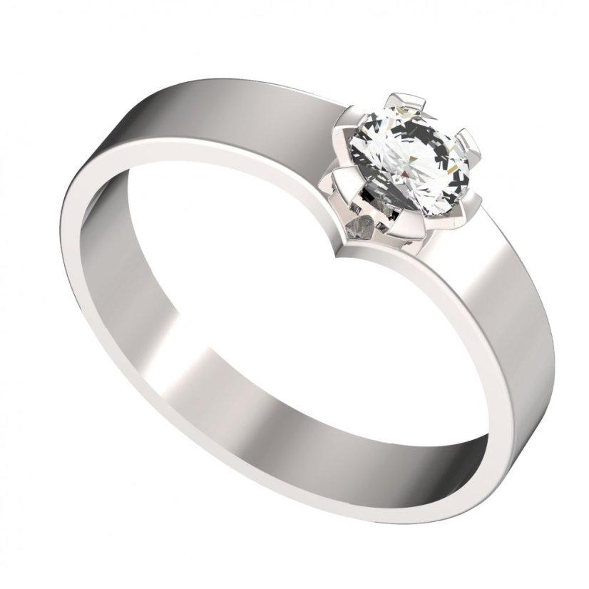 BG zlatý diamantový zásnubní prsten 947/556 Bílé zlato - 585 Diamant lab-grown