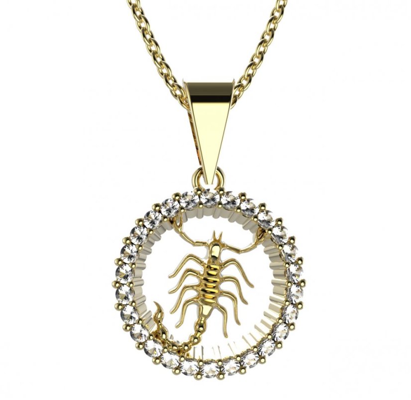 BG zlatý přívěšek Štír 045 Žluté zlato - 585 Diamant
