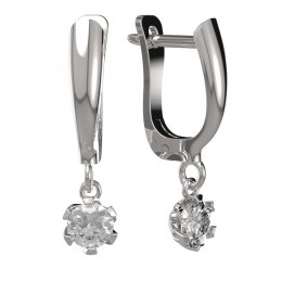 BG zlaté diamantové náušnice 870 Bílé zlato - 585 Diamant lab-grown