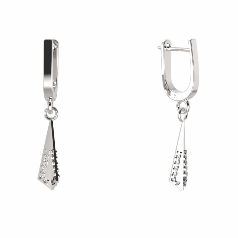 BG zlaté náušnice 1360 Bílé zlato - 585 Diamant