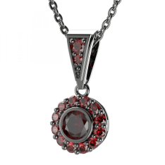 BG přívěs vsazený granát  744-1 Stříbro 925 - ruthenium (30-90dní) Granát