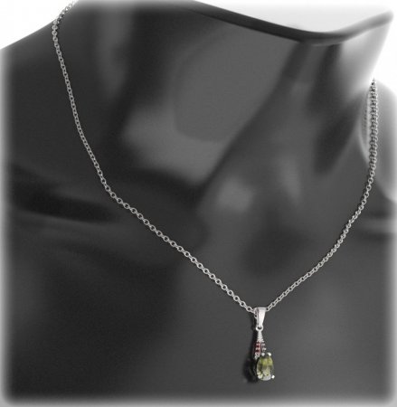 BG pendant drop stone  494-C - Metal: Silver 925 - rhodium, Stone: Garnet