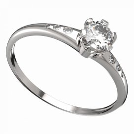 BG zlatý prstýnek 870K Bílé zlato - 585 Diamant