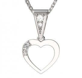 BG zlatý diamantový přívěšek srdíčko 1256 Bílé zlato - 585 Diamant lab-grown