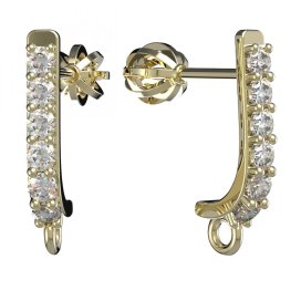 BG zlatý závěs dámské náušnice /94 Žluté zlato - 585 Bílý kubický zirkon