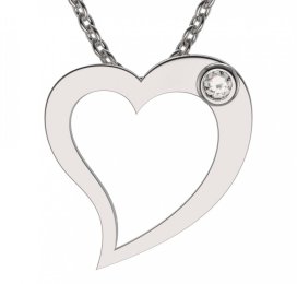 BG zlatý přívěšek srdíčko 1569 Bílé zlato - 585 Diamant