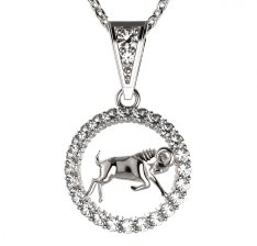 BG zlatý diamantový přívěšek Beran 052 Bílé zlato - 585 Diamant lab-grown