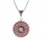 BG pendant circular 457-1 - Metal: Silver 925 - rhodium, Stone: Garnet