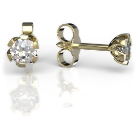 BG zlaté náušnice s diamanty 869 Žluté zlato - 585 Diamant lab-grown