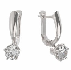 BG zlaté náušnice 875 Bílé zlato - 585 Diamant