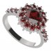 BG prsten 098-Z kulatého tvaru - Kov: Stříbro 925 - rhodium, Kámen: Granát