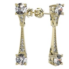 BG zlaté náušnice 985 Žluté zlato - 585 Bílý kubický zirkon