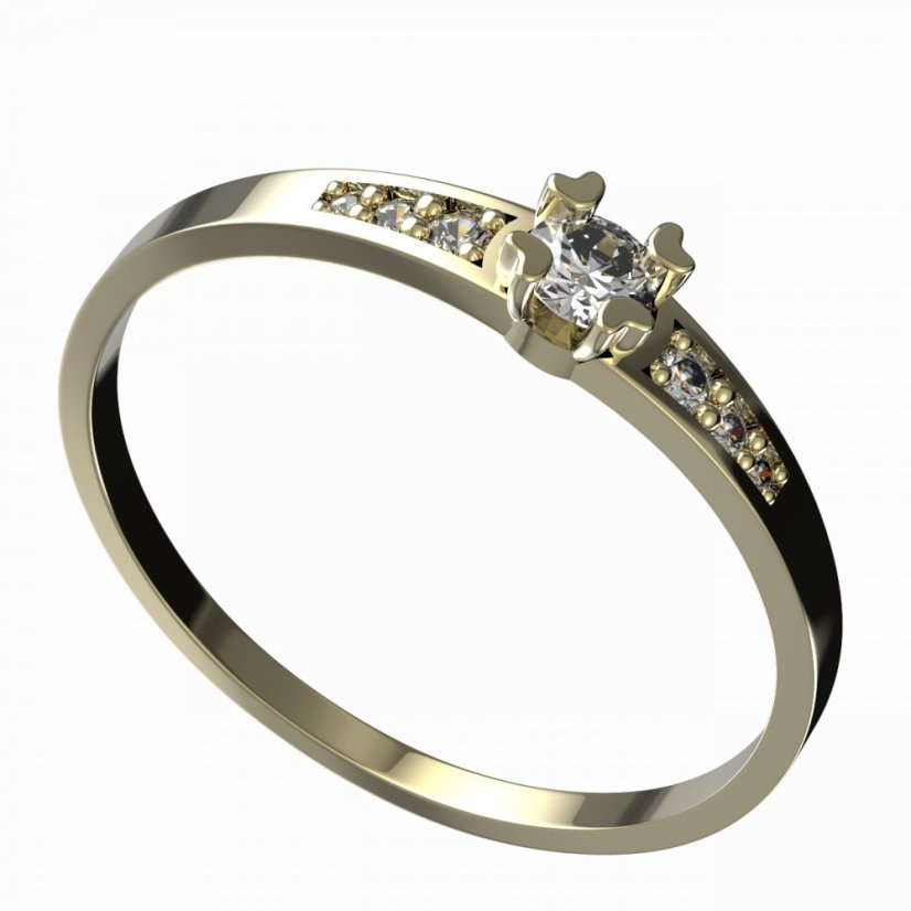BG zlatý diamantový prstýnek 883 J Žluté zlato - 585 Diamant lab-grown