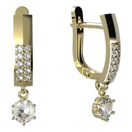 BG zlaté náušnice 1294 Žluté zlato - 585 Diamant