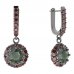 BG circular earring 472-94 - Metal: Silver 925 - rhodium, Stone: Moldavite and cubic zirconium