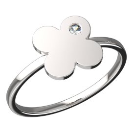 BeKid dětský prsten  čtyřlístek 828 Bílé zlato - 585 Bílý kubický zirkon