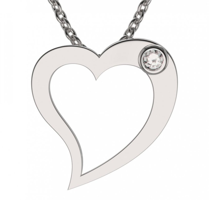 BG zlatý přívěšek srdíčko 1569 Bílé zlato - 585 Diamant