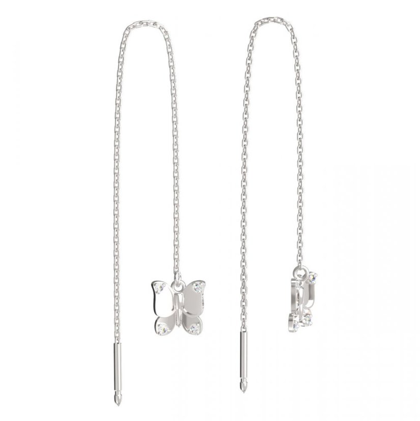 BeKid dětské náušnice motýlek 845 Bílé zlato - 585 Diamant