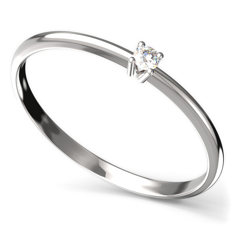 BG zlatý prstýnek 903 Bílé zlato - 585 Diamant