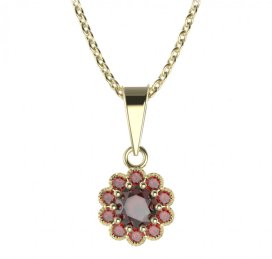 BG přívěs kulatý 149-0 Stříbro 925 - pozlacené Granát